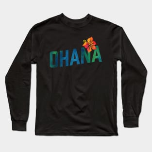 Ohana - Visit Hawaii Hibiscus Floral Watercolor Long Sleeve T-Shirt